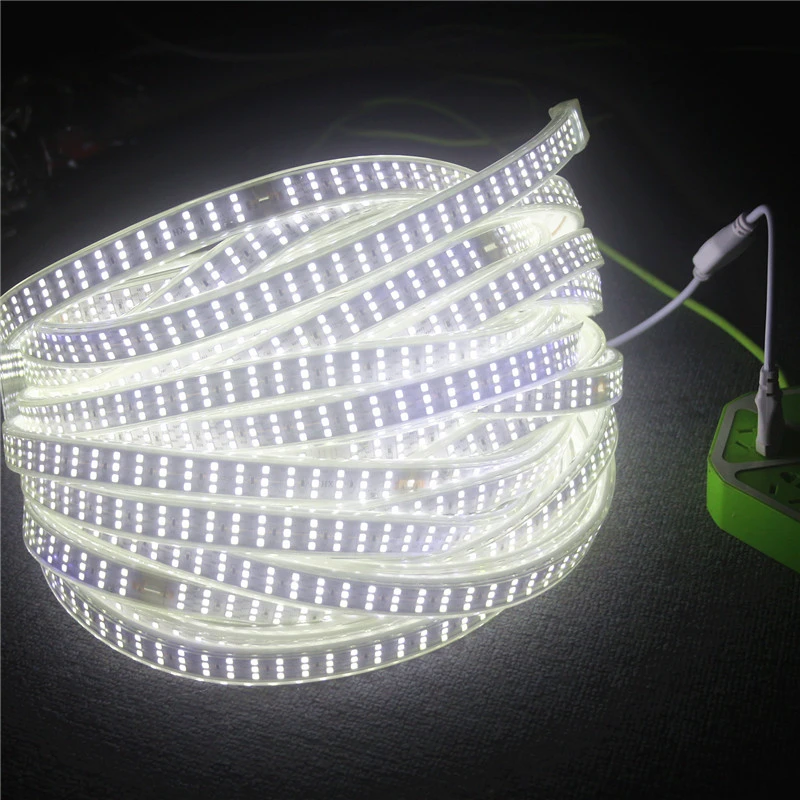 276Leds/m 180leds/m SMD 2835 220V LED Strip Lamp Waterproof Three Row LED Tape Rope Flexible LED light Outdoor Decoration Lights