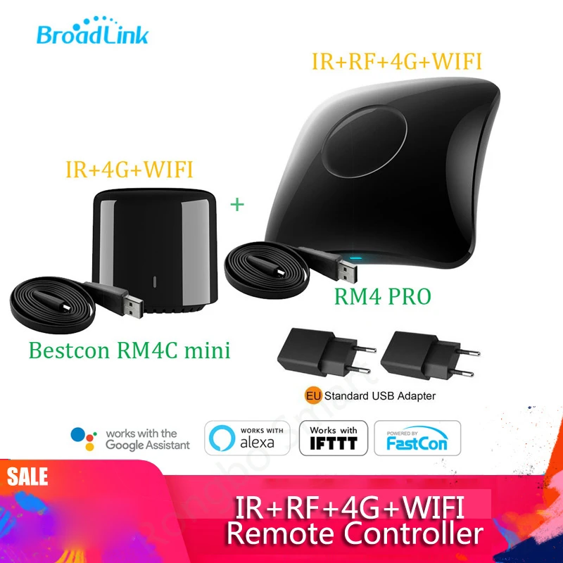 Broadlink RM4 pro/Bestcon RM4C mini Universele IR  RF Afstandsbediening Compatibel Alexa Google assistent Voor AC