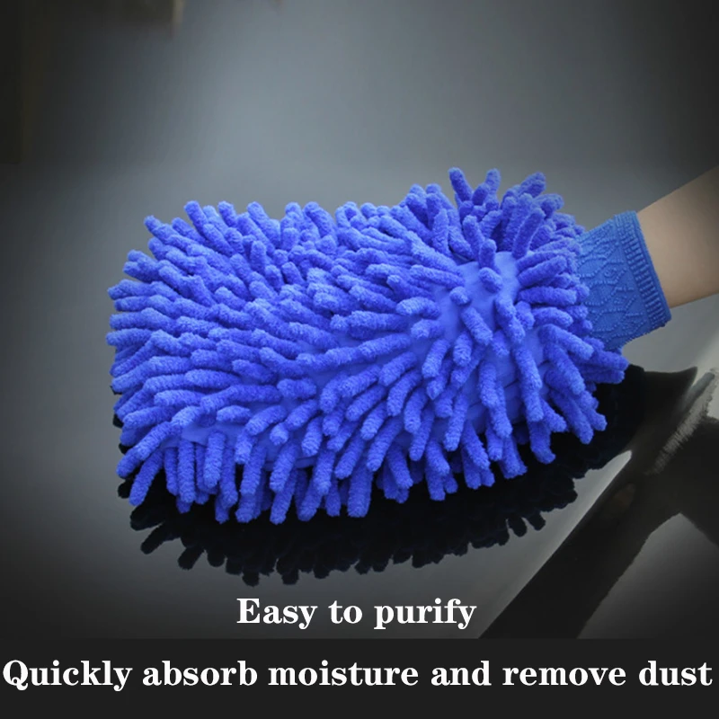 Double-sided Microfiber Washable Car Washing Gloves Car Care Cleaning Gloves Cleaning Cloth Towel Mitt Car Accessories