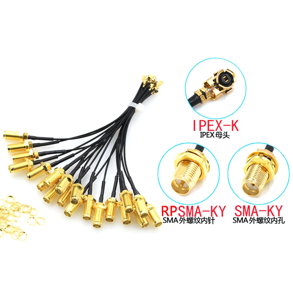5Pcs SMA Connector Cable Female to uFL/u.FL/IPX/IPEX UFL to SMA Female RG1.13 Antenna RF1.13 Cable Assembly RP-SMA-K