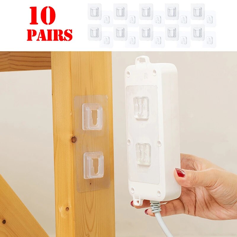 Double-Sided Adhesive Wall Hooks Hanger Strong Transparent Hooks Suction Cup Sucker Wall Storage Holder For Kitchen Bathroo