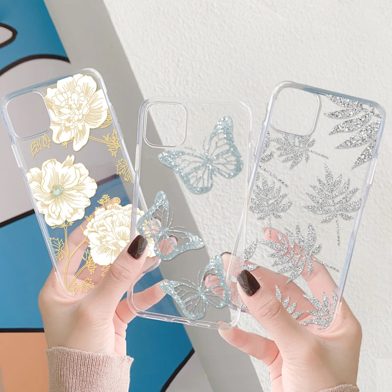 Phone Case For Xiaomi Redmi Note 10 9 8 7 Pro 8T s 6 5 9C Mi Poco F3 X3 NFC A3 9 SE 9T 10T Note 10 11 Lite TPU Flower Leaf Cover