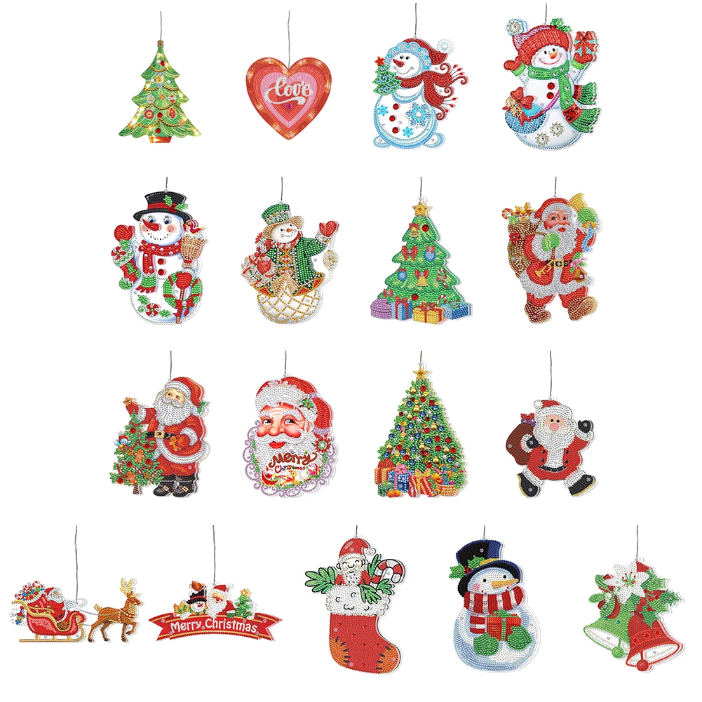 5D DIY Diamond Painting Mosaic Christmas Lamp Special Shape Drill Mosaic Night Light Christmas Decoration for home Craft Gifts