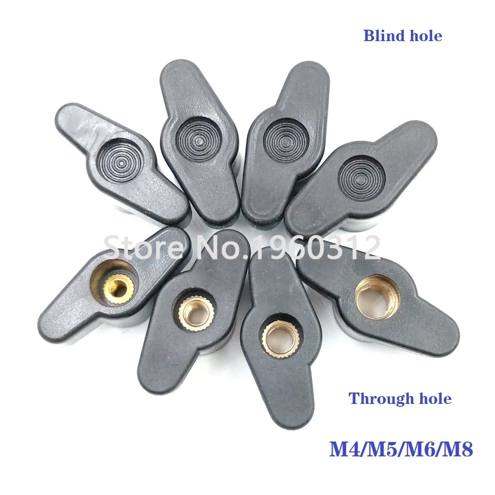 5pcs M4 M5 M6 M8 35#Head Diameter Plum Bakelite Hand Tighten Nuts / Butterfly Plastic Head Hand Knob Nut Through hole/Blind hole