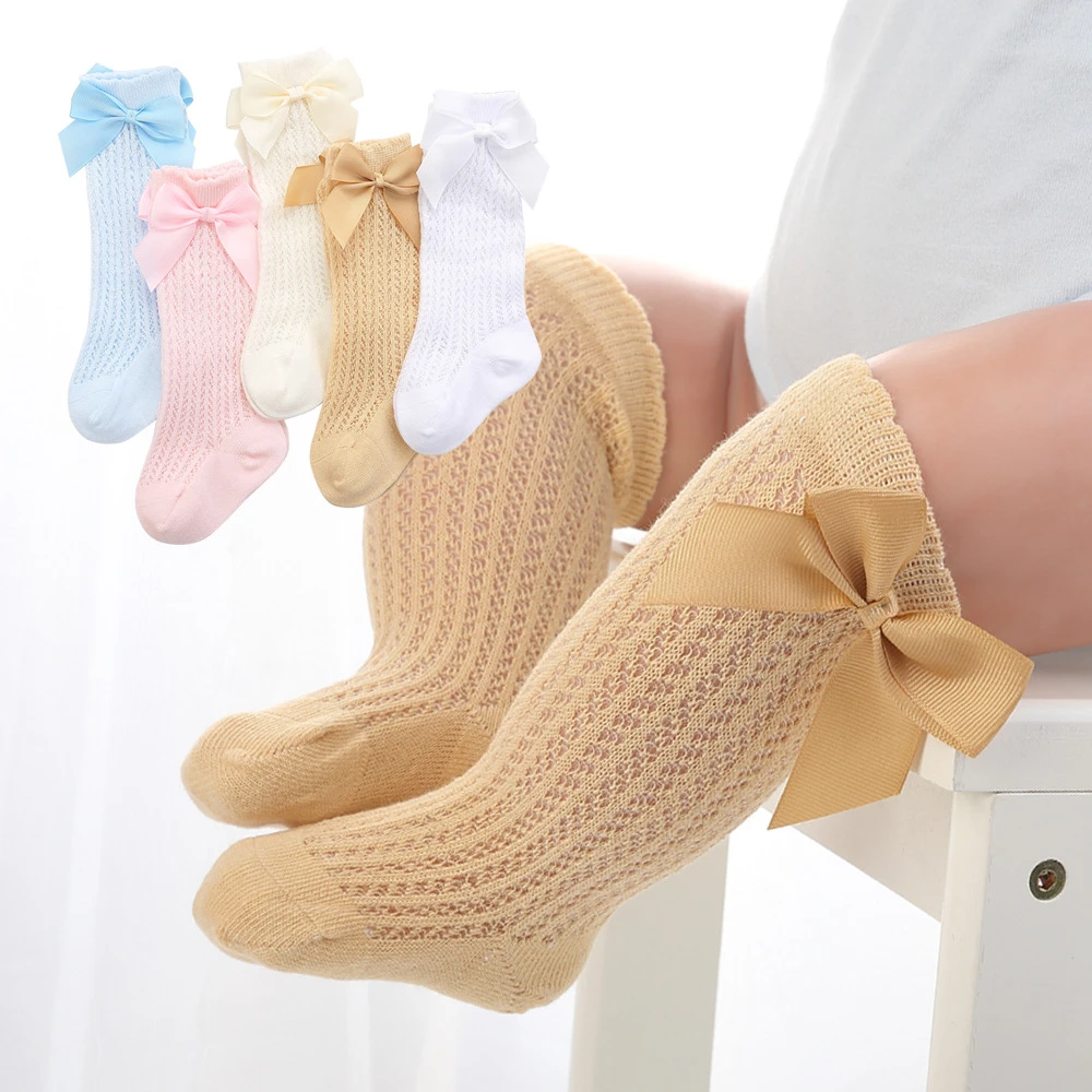 2020 Summer Baby Girls Socks Toddler Baby Bow Cotton Mesh Breathable Socks Newborn Infant Non-Slip Girl Socks For 0-3 Years