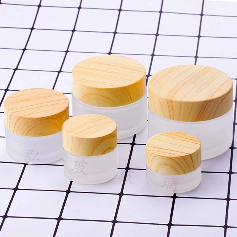 5g-100g Mini Glass Empty Jar Pots Cosmetic Makeup Inner Lid Face Cream Lip Balm Container My Refillable Bottles