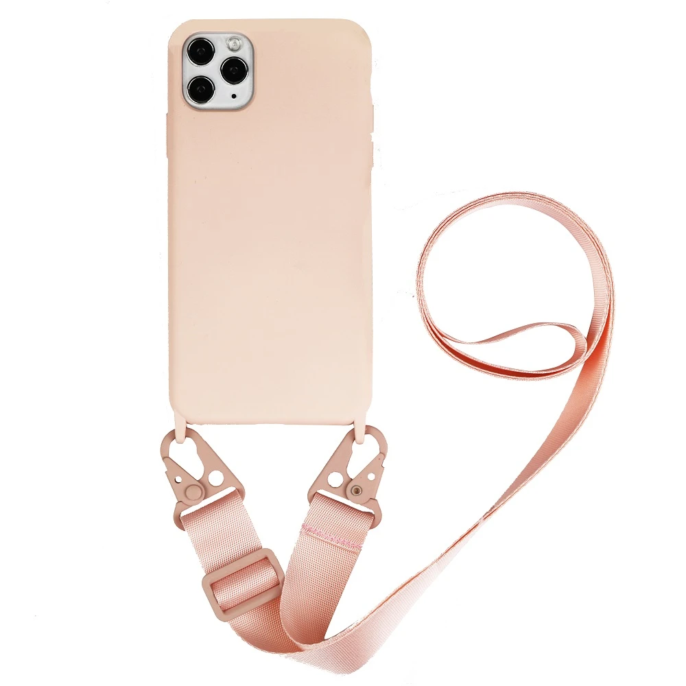 Strap Cord Chain Phone Case Cover for iPhone 6 7 8 Plus 11 12 13 pro XS Max XR X Liquid Silicone Necklace Lanyard Carry to hang