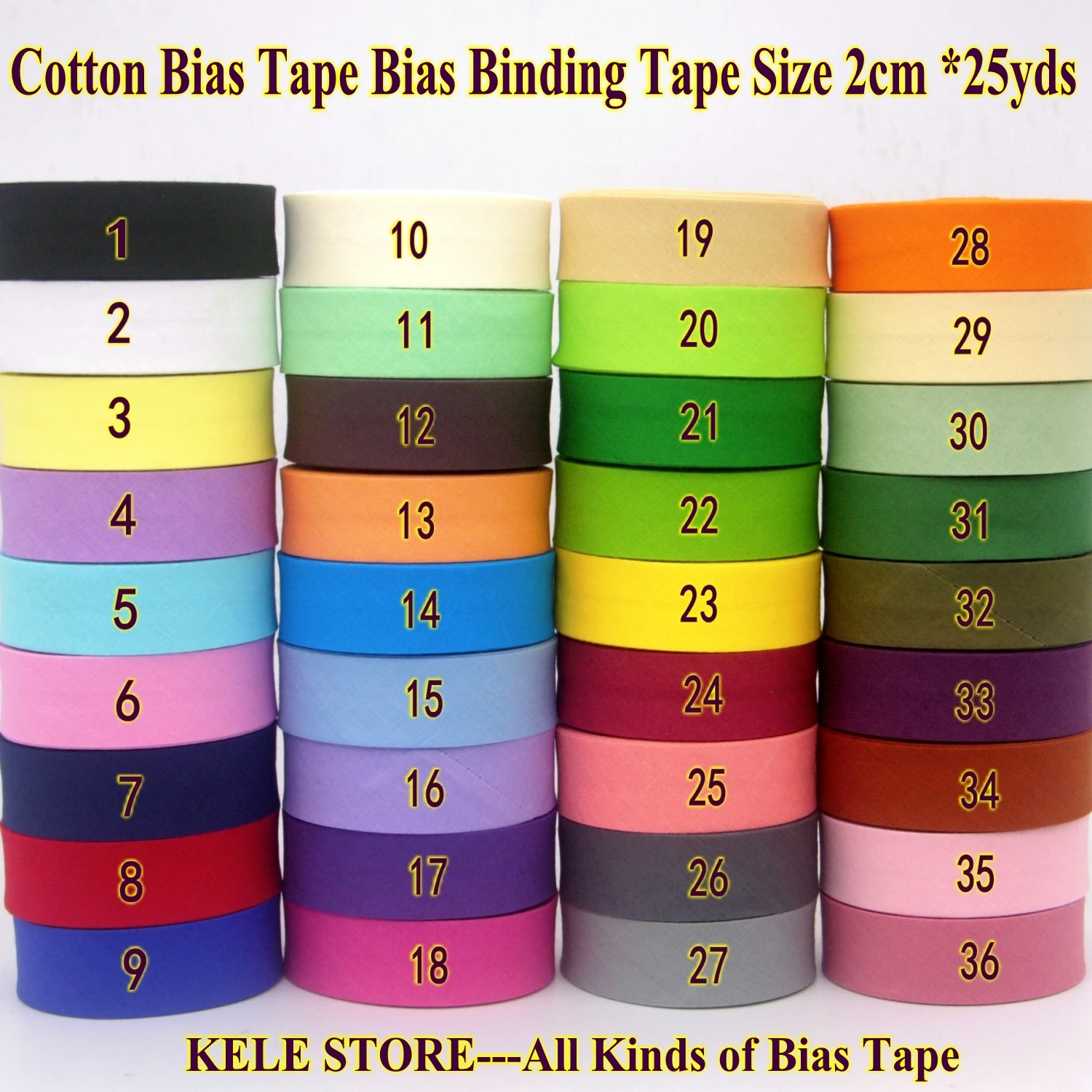 Free shipping 100% Cotton Bias tape,bias binding tape size: 20mm, width:3/4