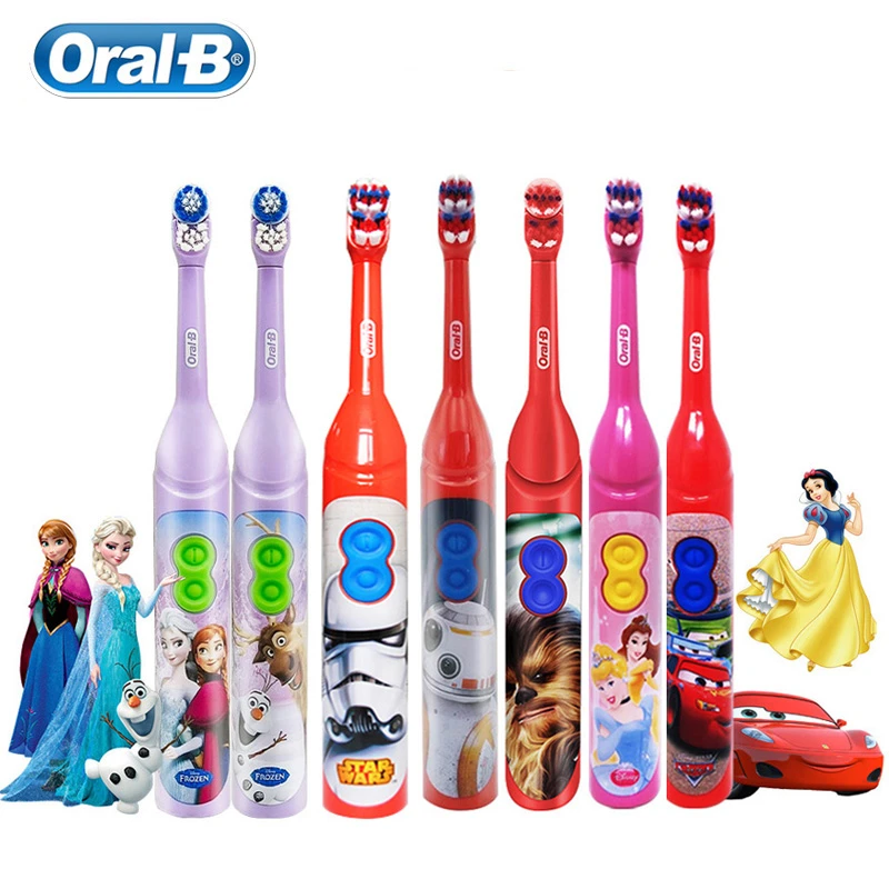 Oral B Kid's Toothbrush Rotating Brush Head Soft Bristle Gentle Oral Clean AA Battery Power Electric Toothbrush for Child Age 3+