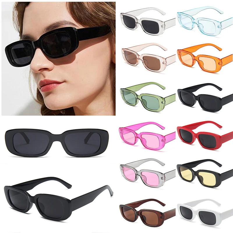 New Solid Color Elegant Rectangle Sun Glasses Shades UV400 For Ladies Goggles Fashion Safety Women Sunglasses Eyewear