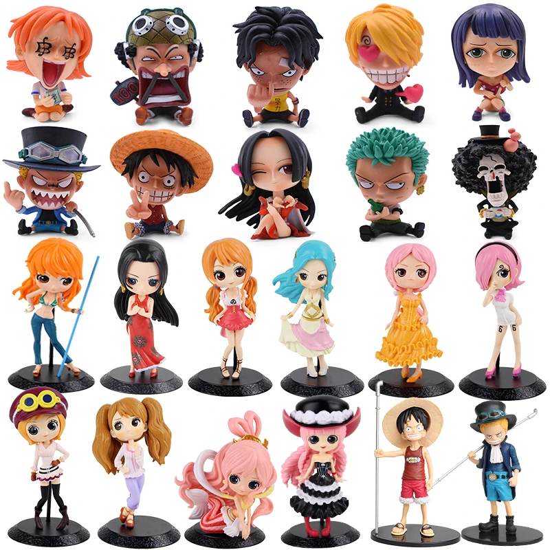 10cm One Piece Q Ver.Rebecca Luff Zoro Ace Hancock Vivi Reiju Nami Brin Perona Mermaid PVC Action Model Figures  Collection Toys