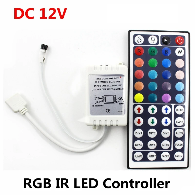 DC 12V 6A 72W IR RGB LED Controller 44 Keys LED Driver Remote Dimmer For LED Strip RGB SMD 2835 3528 5050 3014 5630