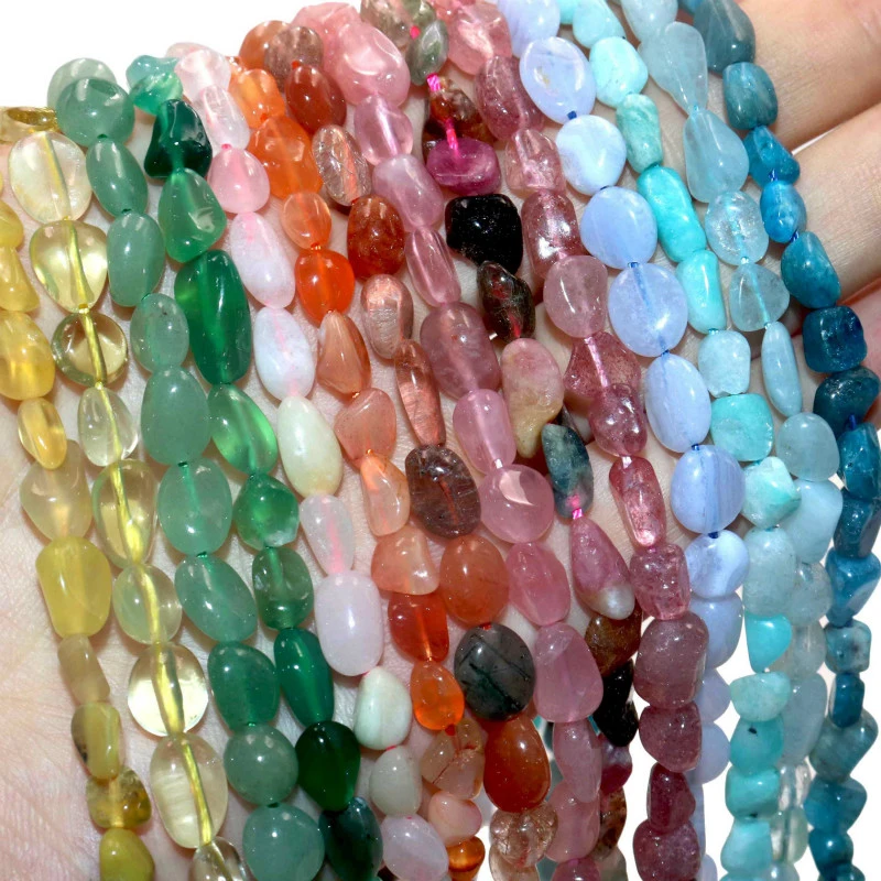 5-8mm Irregular Natural Stone Apatite Agates Amazonite Quartz Loose Beads For Jewelry Making DIY Bracelet Necklace Ear Studs