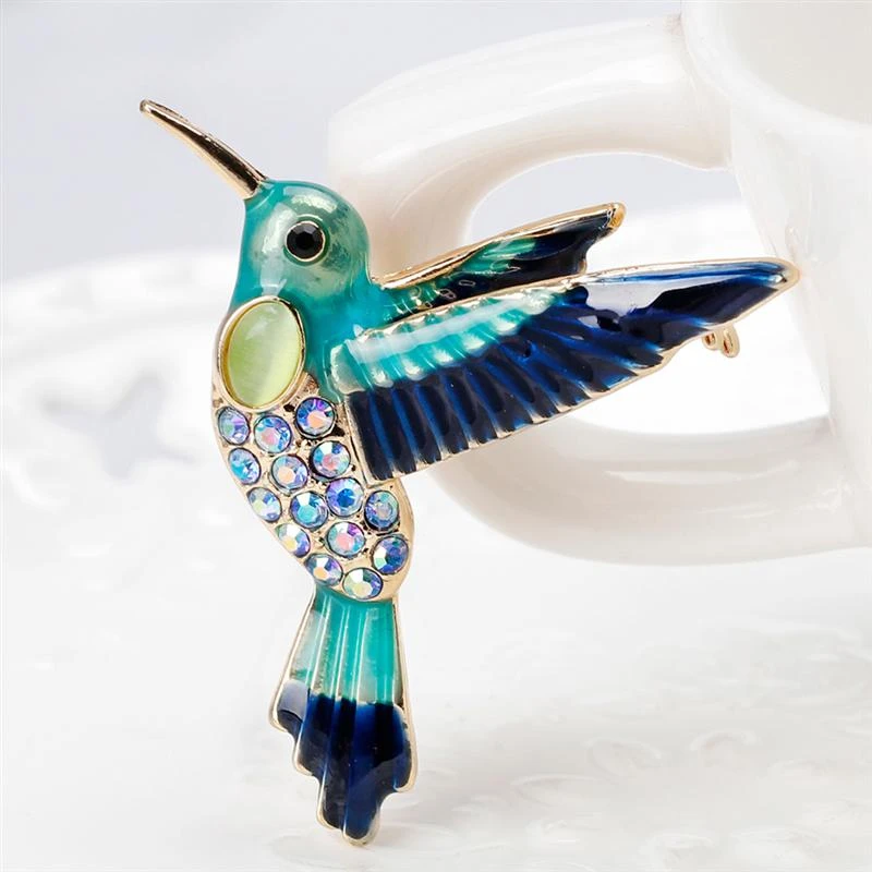 2Pcs Women Brooches Hummingbird Shaped Brooch Creative Cloth Accessory Vintage Brooches For Women Party accesorios mujer