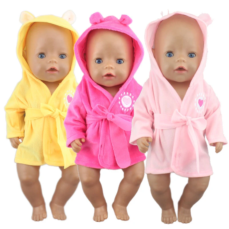 2021 Colorful Bathrobe Suit Doll Clothes Born Baby Fit 17 inch 43cm Doll Accessories For Baby Gift