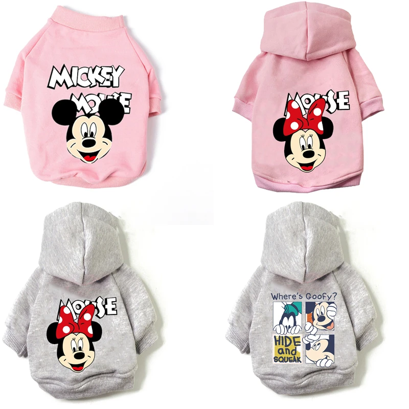 Disney Mickey Mouse cartoon Dog Clothes  Luxury Design Fashion Hoodie Pet Clothes Shirt For Small Medium Dogs Pets  Pug Dog Coat