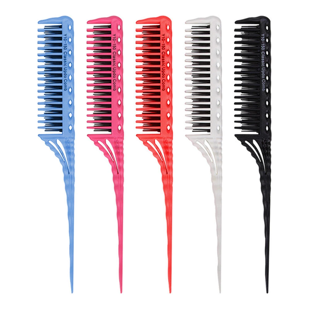 1PCS Portable Hair Comb Salon Brush Styling Hairdressing Tail Plastic Comb Set  For Beauty New With Three-row Design Comb