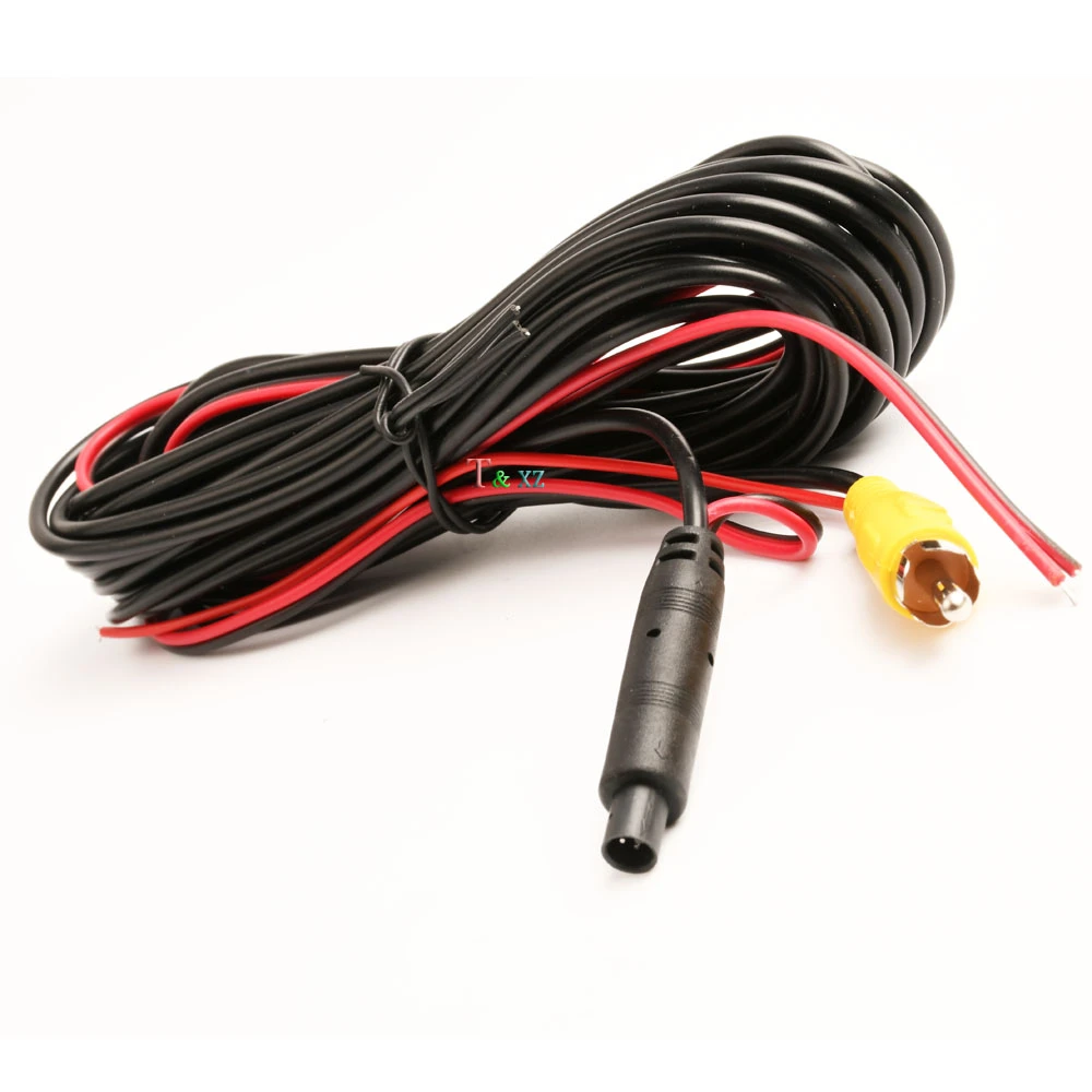 T&xz 6 Meter 4 pin Car Extension Cable RCA Reverse Rear View Parking Camera Video Vehicle Cams Cable Wire Lead