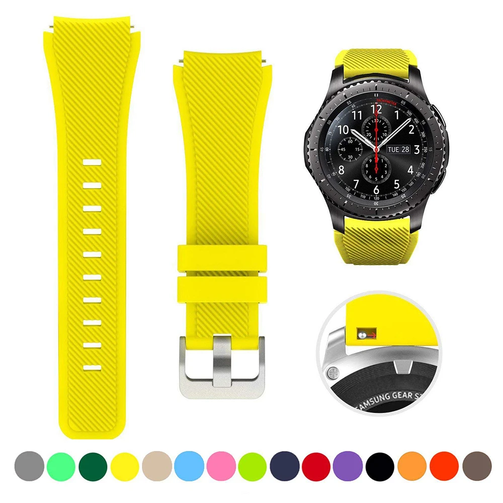 22mm Silicone Band for Samsung Galaxy Watch 46mm 42mm Sports Strap for Samsung Gear S3 Frontier/Classic active 2 Huawei Watch 2