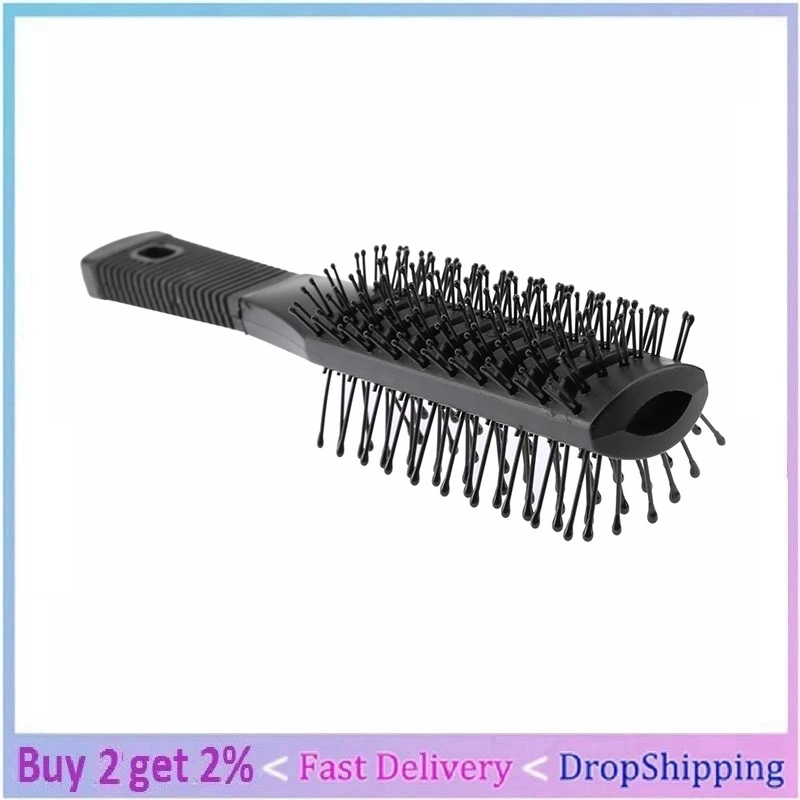 1pc Double Side Massage Comb Black Plastic Anti-tangle Brushes Wide Teeth Brush Wide Teeth Hairdressing Brush Double-sided Comb