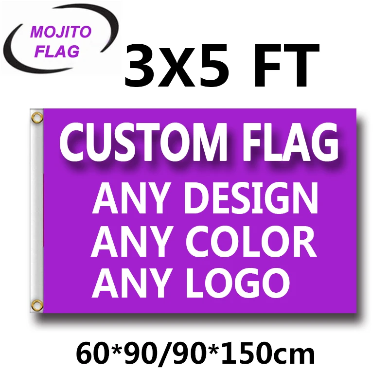 3'x5' Custom Banner Flags 3x5FT Flying 100D Polyester - Advertising Banner Outdoor Indoor Any Size/Logo/ Pictures -Free Shipping