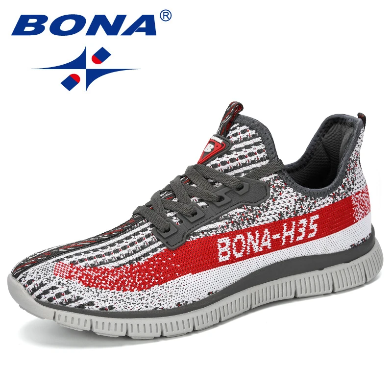 BONA New Summer Chaussure Homme Outdoor Men Running Shoes Mesh Sneakers Man Sport Shoes Walking Shoes Male Comfortable Shoe