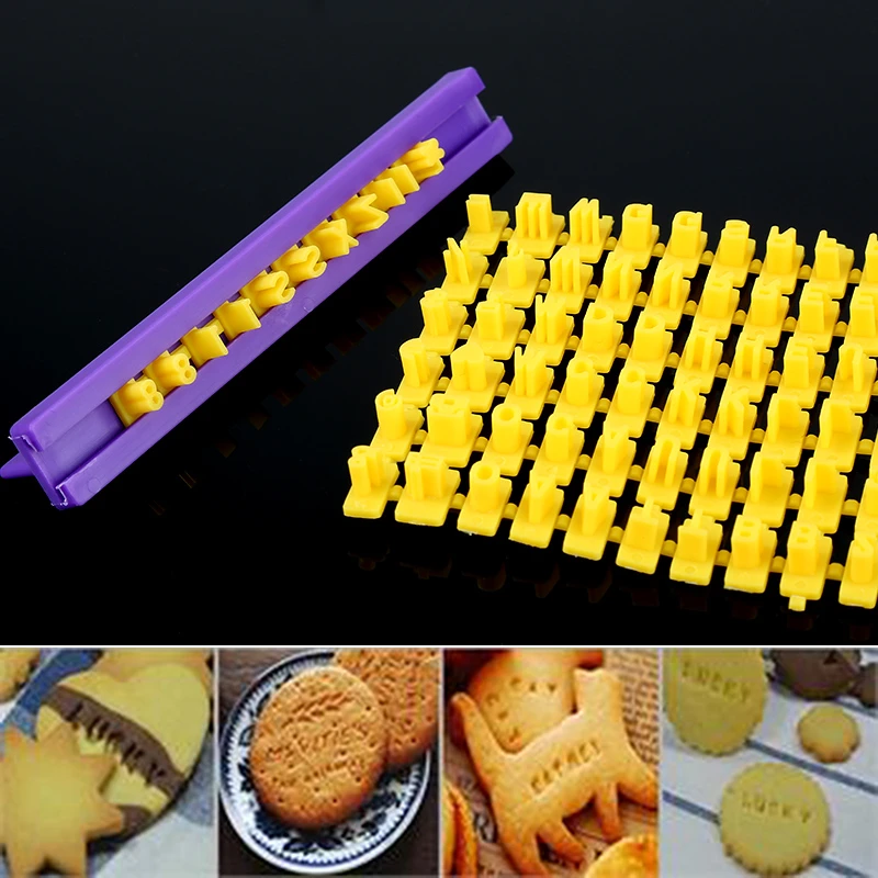 New 1 Set Plastic Cake Mould DIY Alphabet Letter Impress Biscuit Cookie Cutter Press Stamp Embosser Fondant Mold Dropshipping