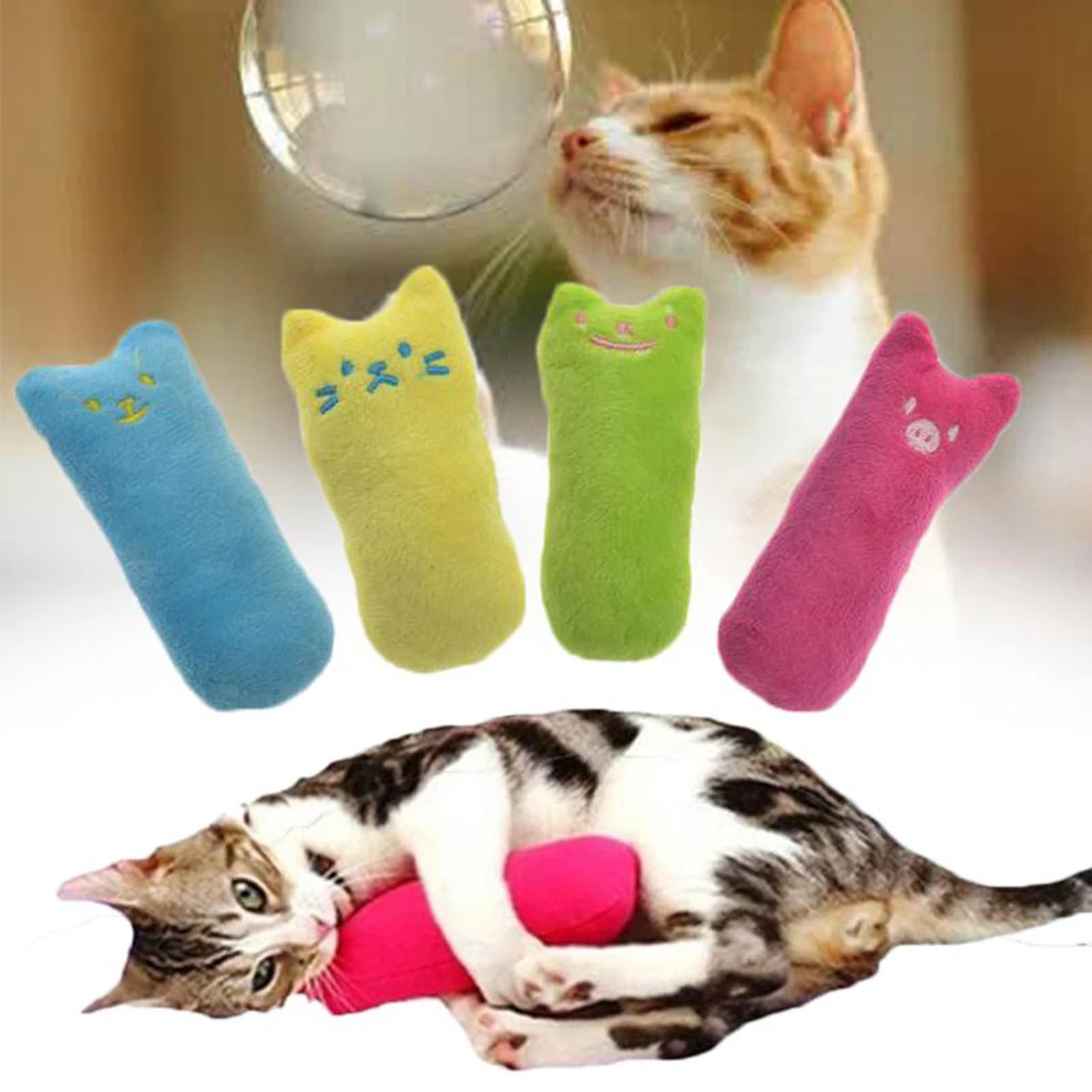 Teeth Grinding Catnip Toys Funny Interactive Plush Cat Toy Pet Kitten Chewing Vocal Toy Claws Thumb Bite Cat mint For Cats