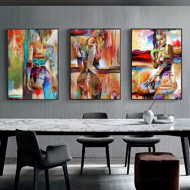 Nordic Canvas Painting Fashion Sex Figure Picture Wall Art Home Decor Poster Living Room Girl Bedroom Abstract Art Oil Painting