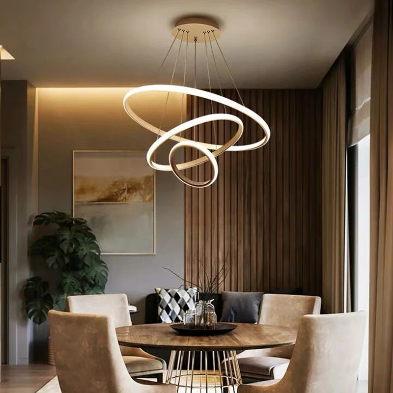 Modern Ring Round Led Chandelier For Living Room Dining Room Kitchen Bedroom Pendant lamp Remote Control Design Hanging Light