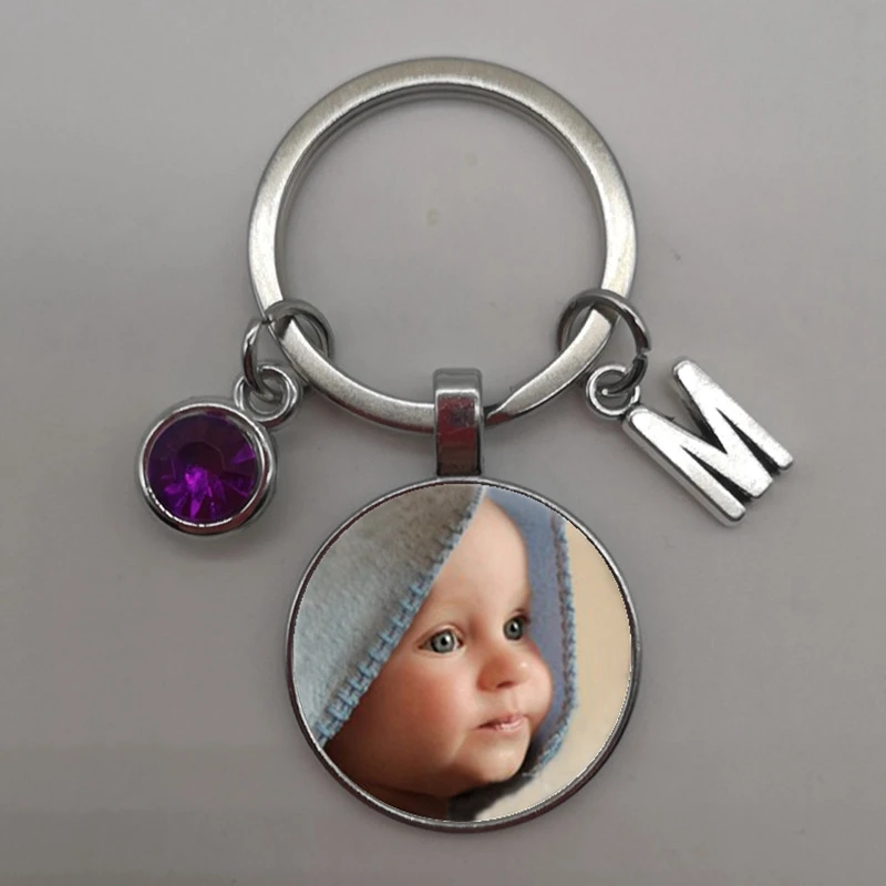 DIY photo pendant custom keychain for baby photo father and mother grandparents parents love a gift