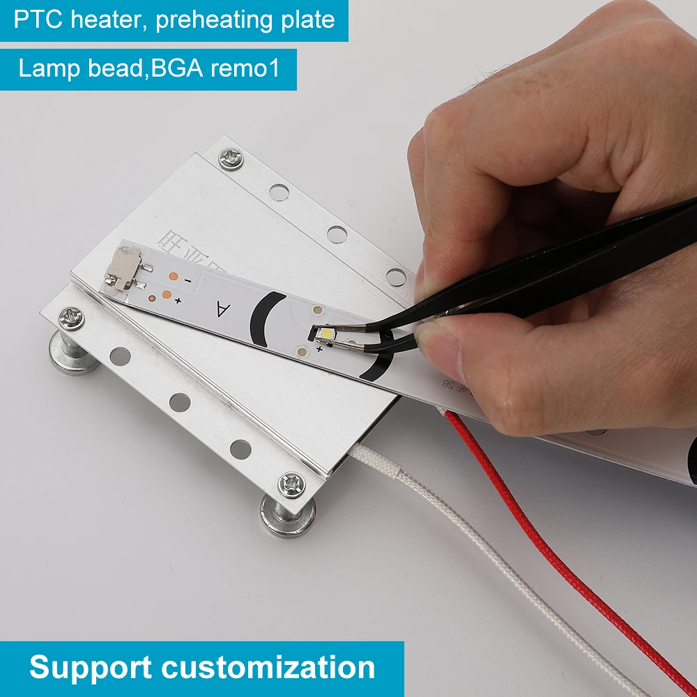 1pc 220V PTC Thermostat Heating Plate Soldering Station For TV LED Backlight Aluminum 68*70mm