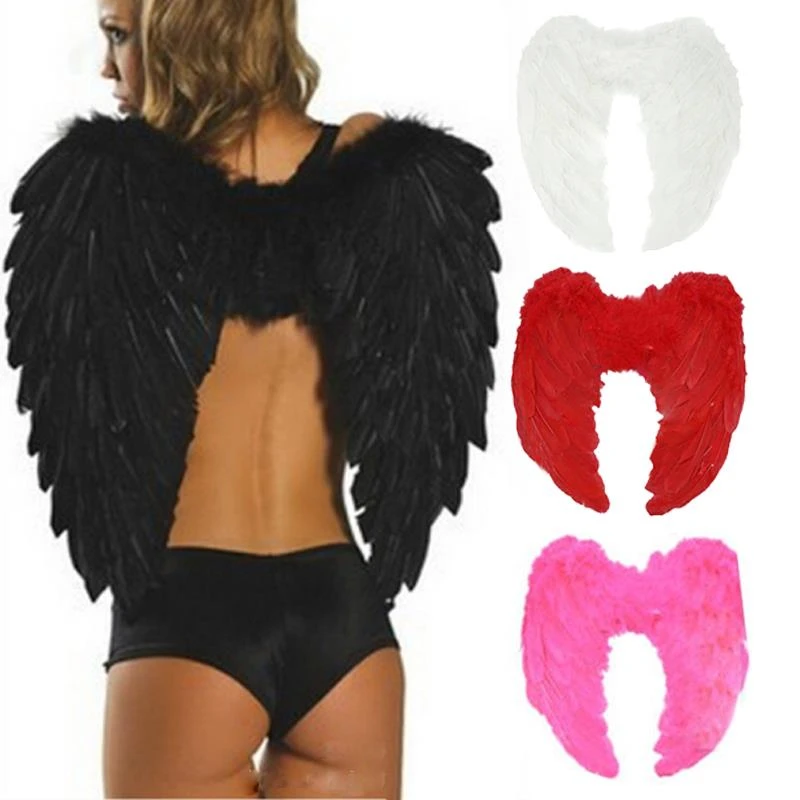 Feather Fairy Angel Wings Adult 4 Color Costume Supplies Photo Props Beautiful Pretty Wing Dress Up Outfit Girls Fancy Fashion