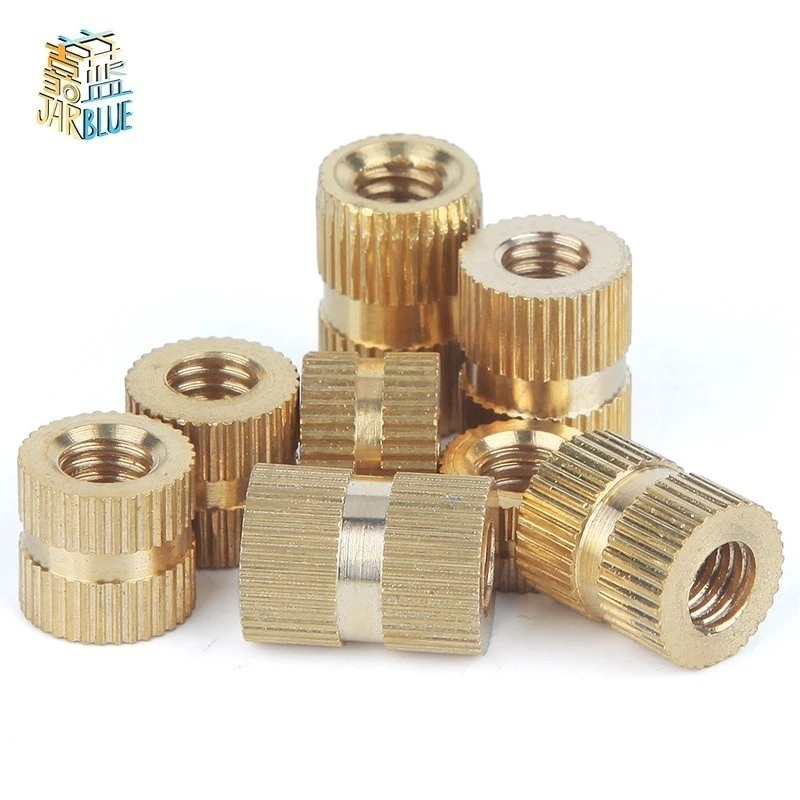 100pcs/50pcs/20pcs/10pcs m1.4 M2 M2.5 M3 M4 M5 M6 M8 Braas insert nut Injection Molding Brass Knurled Thread Inserts Nuts