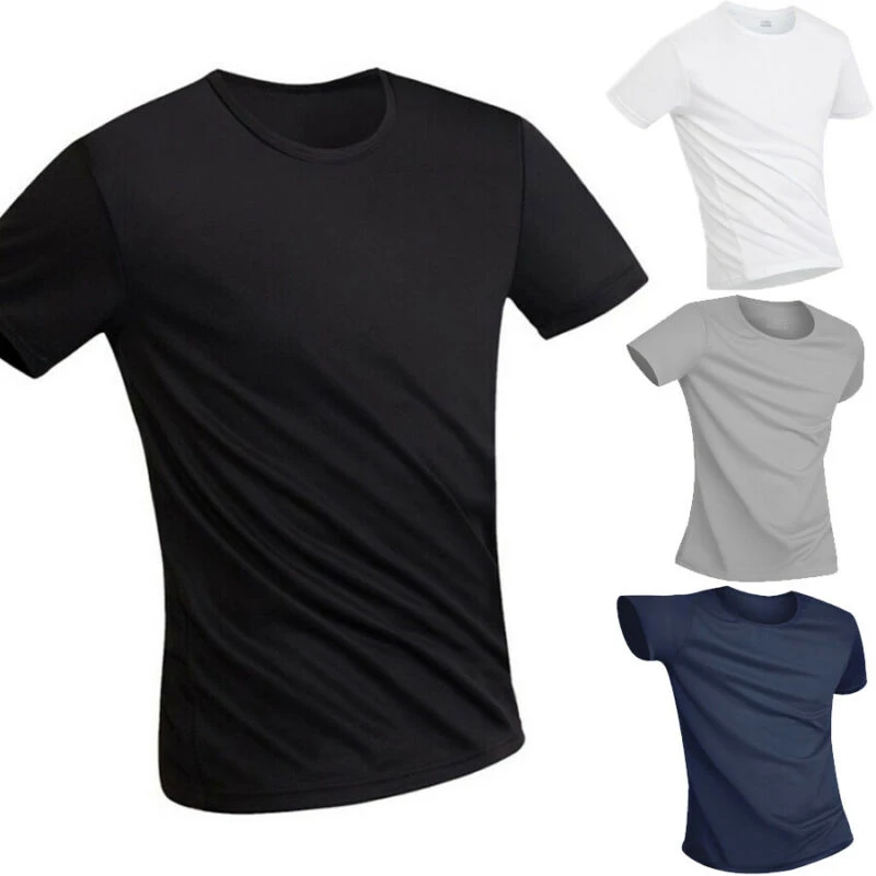 Men Gym Waterproof Fitness Bodybuilding O Neck Short Sleeve T Shirt Sweatshirts Basic Tee Slim Fit Casual Top