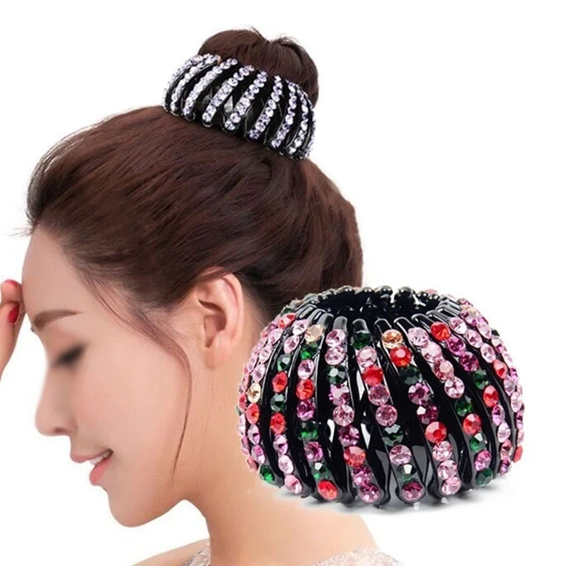 crystal Bird Nest Ponytail Holder fair crab claw clip Hairpin Rhinestone for Women Girls Accessories Barrettes Headwear