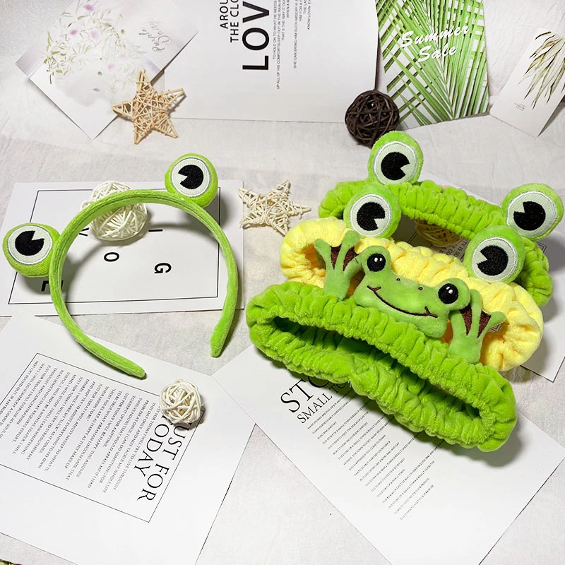 Fun Frog Multi-Color Makeup Head Bandwidth Edge Tighten Headband Cute Cartoon Girl Headband Accessories Headband Gift Friends