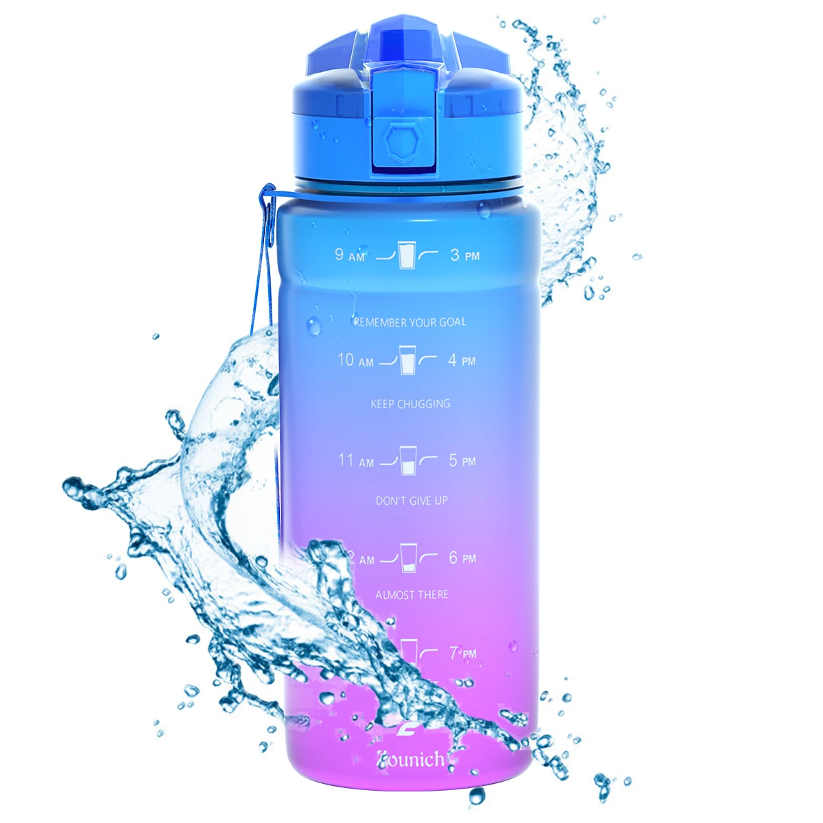 NEW HOT Gradient Sport Water Bottles BPA-free Tritan Flask Gym anti-fall Leak-proof  CE / EU Drinkware Shaker Drink Bottle