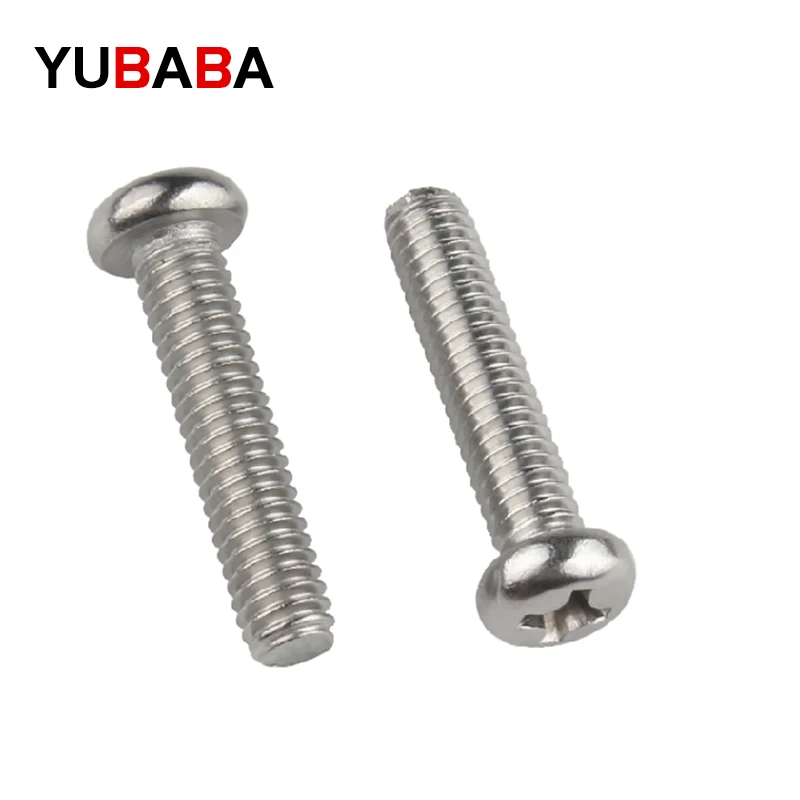 50Pcs M2 M2.5 M3 M4  ISO7045 DIN7985 GB818 304 Stainless Steel Cross Round Head Bolts Phillips Screws