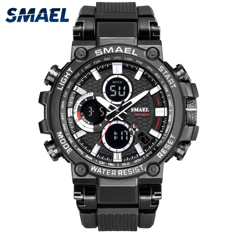 SMAEL Men Watch Digital Waterproof Clock Men Army Military Watches LED Men's Wrist Watch 1803 Sport Watch Relogio Masculino