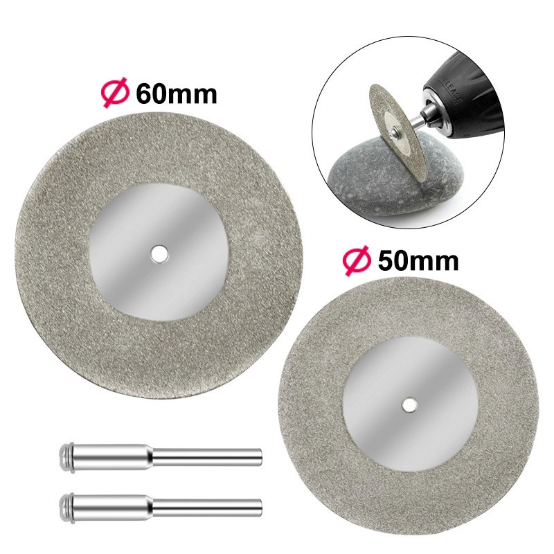 50/60mm Diamond Cutting Discs & Drill Bit Mini Circular Saw For Rotary Tool Dremel Stone Blade Link Rod Blade Accessories