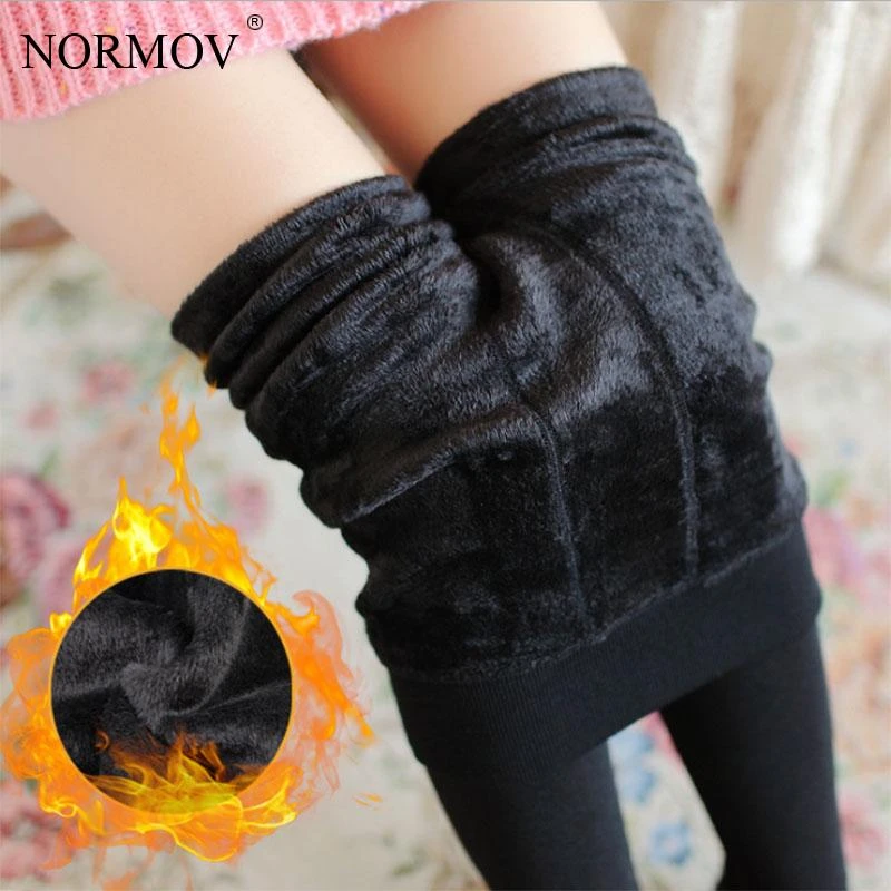 NORMOV XS-XL Winter Plus Cashmere Pantyhose Woman Casual Warm Faux Velvet Knitted Thick Slim Super Elastic Sexy Tights