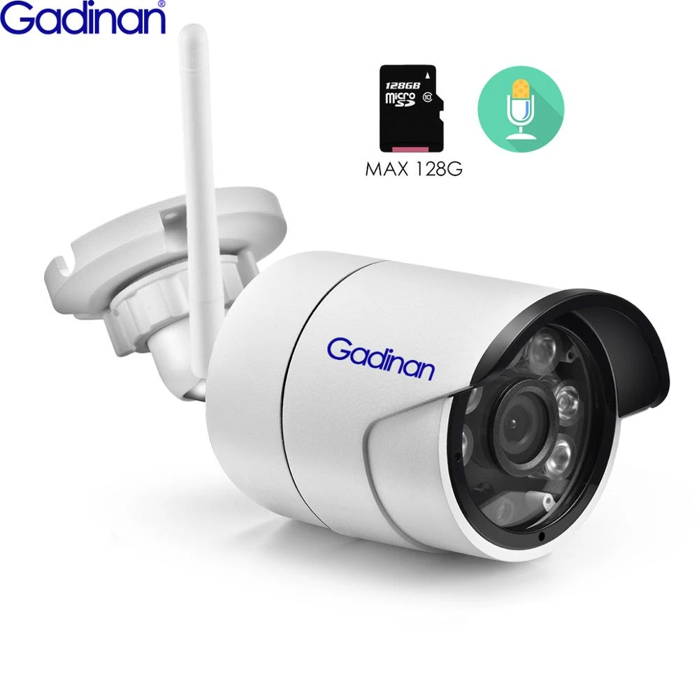 Gadinan 5MP Wireless IP Camera Outdoor 3MP 1080P 2MP Surveillance Security SD Card Camera Audio IR Bullet Outdoor Wifi Camera