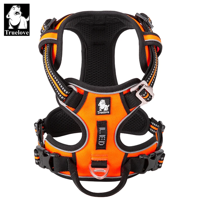 Truelove Front Nylon Dog Harness No Pull Vest Soft Adjustable Reflective Safety Harness for Dog Small Large Running Training