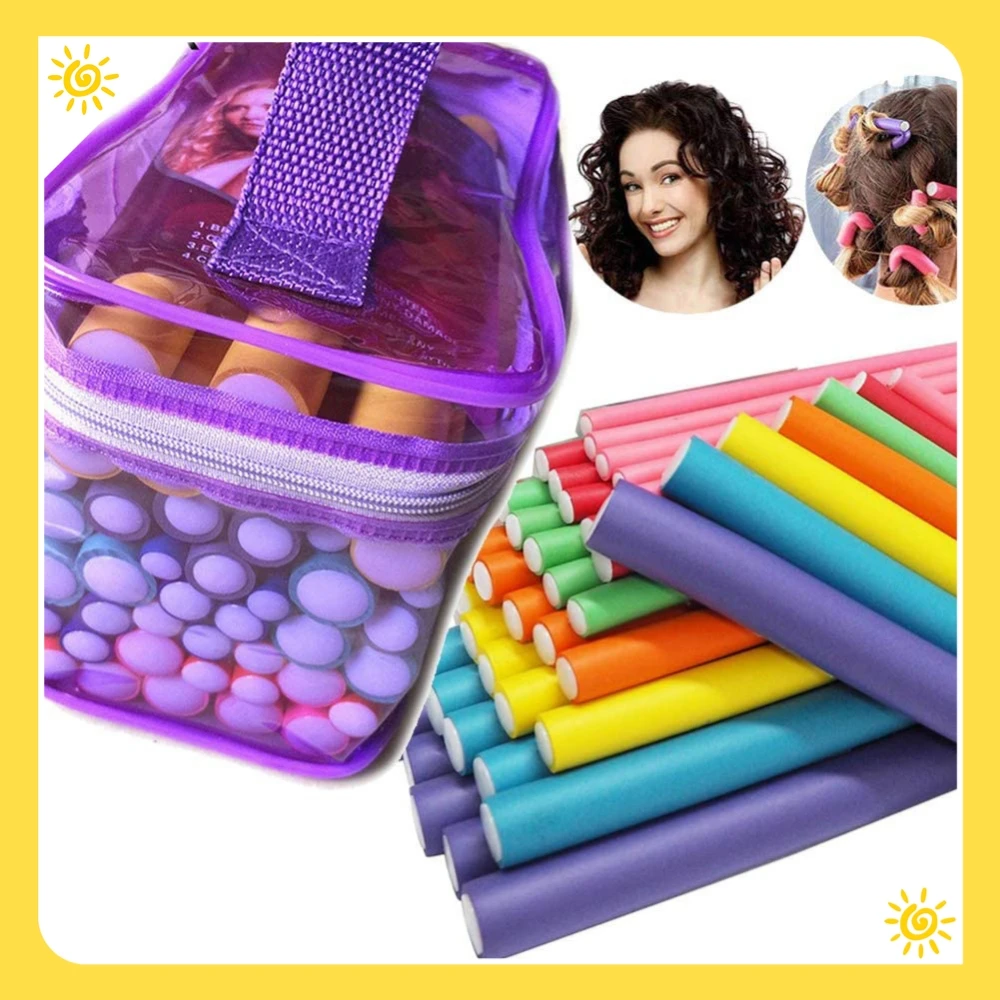 42pcs Flexible Roller Cylinder Foam Hair Curling Tools Women Girl Portable Hair Curler Foam Roller Rods DIY Hair Styling Tools