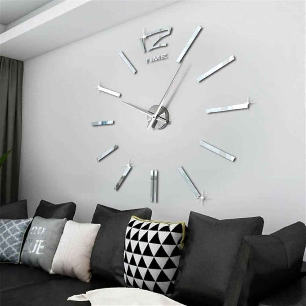 2021 Modern Design Mini DIY Large Wall-Clock Sticker Mute Digital 3D Wall Big Clock Living Room Home Office Decor Christmas Gift