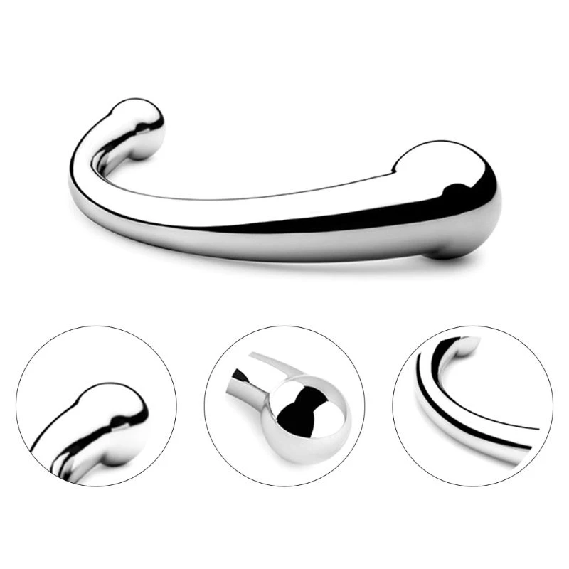 304 Stainless Steel G-Spot Wand Massage Stick Pure Metal Penis P-Spot Stimulation Anal Plug Dildo Sex Product For Women Men Gay