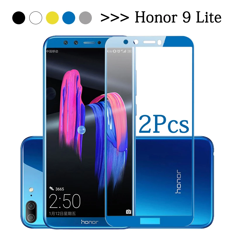 2Pcs Protective glass on Honer 9 Lite Glass For Honor 9x lite Full Cover Tempered Glass on honor 30i RU  10x lite 9S 8x 30