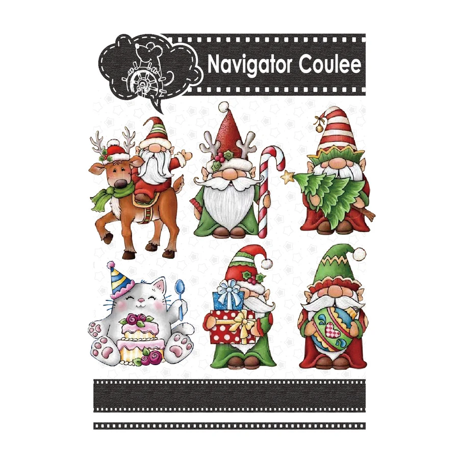 Christmas gnome new layered drawing metal cutting mold DIY decoration embossed paper card template blade punching photo album