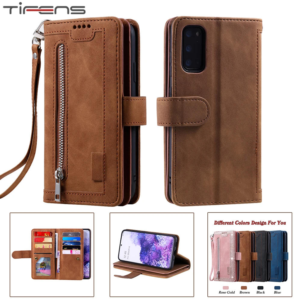 Zipper A52 A72 A51 A71 A41 Case For Samsung Galaxy S21 S20 FE Ultra S10 S9 S8 Plus A82 A22 A12 A32 A50 A40 A30 A10 Leather Cover